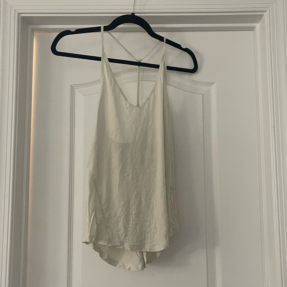 Lululemon Athletica Cream Tie-Back Lightweight Yoga Tank Top